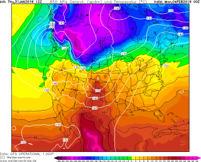 850 hPa 84 hod dopredu