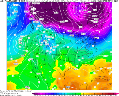 ThetaE 850 hPa a tlak 0 m.n.m. 48 hod dopredu