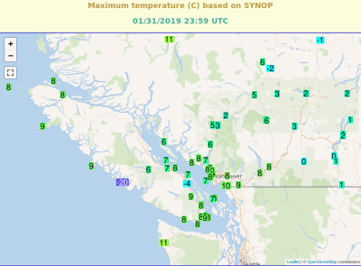 Maxima 31.01.2019 okoli Vancouver