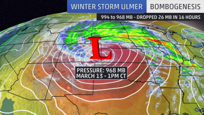 USA Jiho-Zapad vyvoj a stav Bomb cyklony 13.03.2019<br />https://weather.com/storms/winter/news/2019-03-14-winter-storm-ulmer-record-pressure-bombogenesis-blizzard-winds?cm_ven=wu_videos?cm_ven=hp-slot-1
